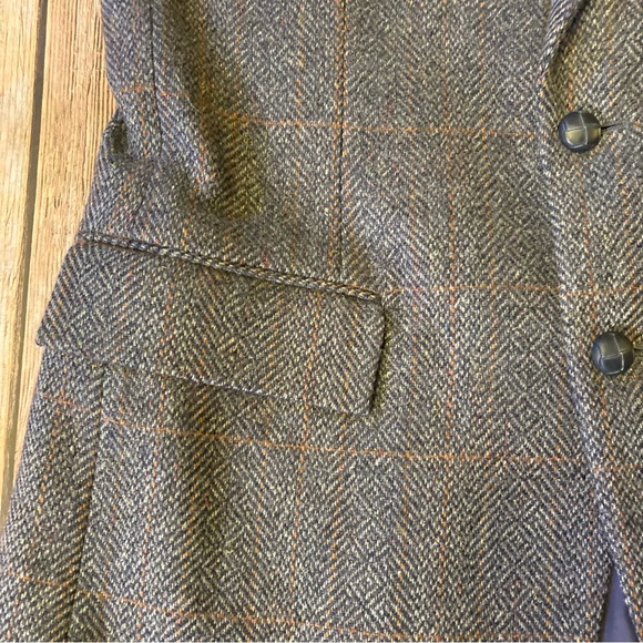 Vintage Luxury Chadmore Wool Blend Herringbone L 38 Gray/Blue/Orange Mens Blazer - Picture 5 of 12